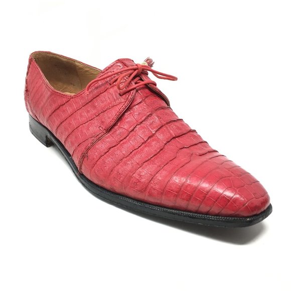David Eden Oxfords Shoe Size 14 Red Full Alligator - Picture 1 of 9